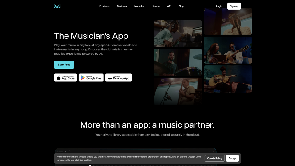 Moises App: The Musician's App | Vocal Remover & much more site's screenshot