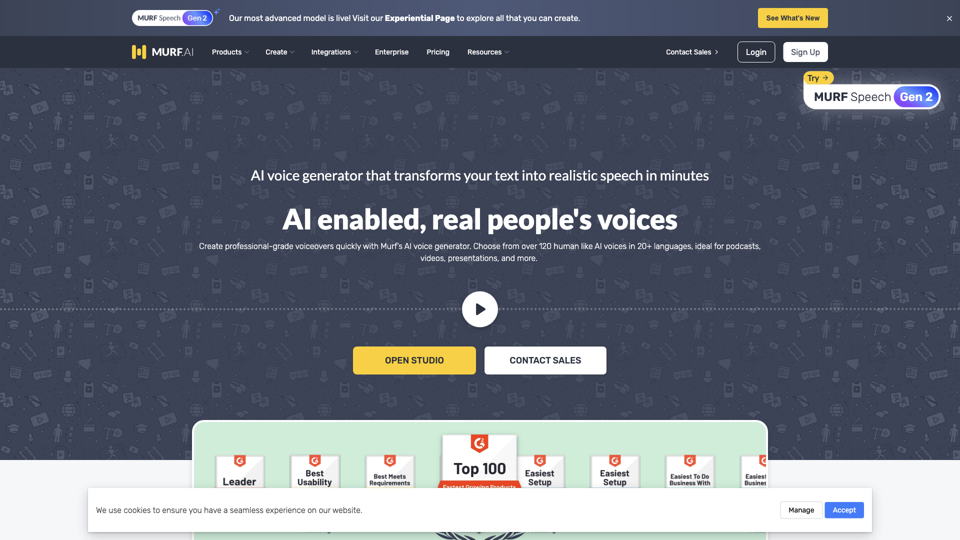 AI Voice Generator: Versatile Text to Speech Software | Murf AI site's screenshot