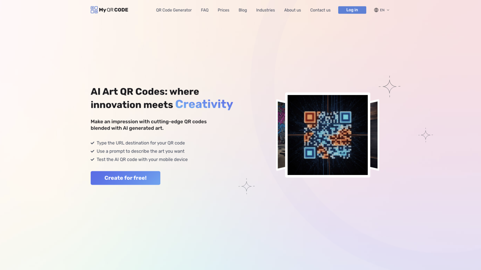 Free AI QR Code Generator | My QR Code site's screenshot