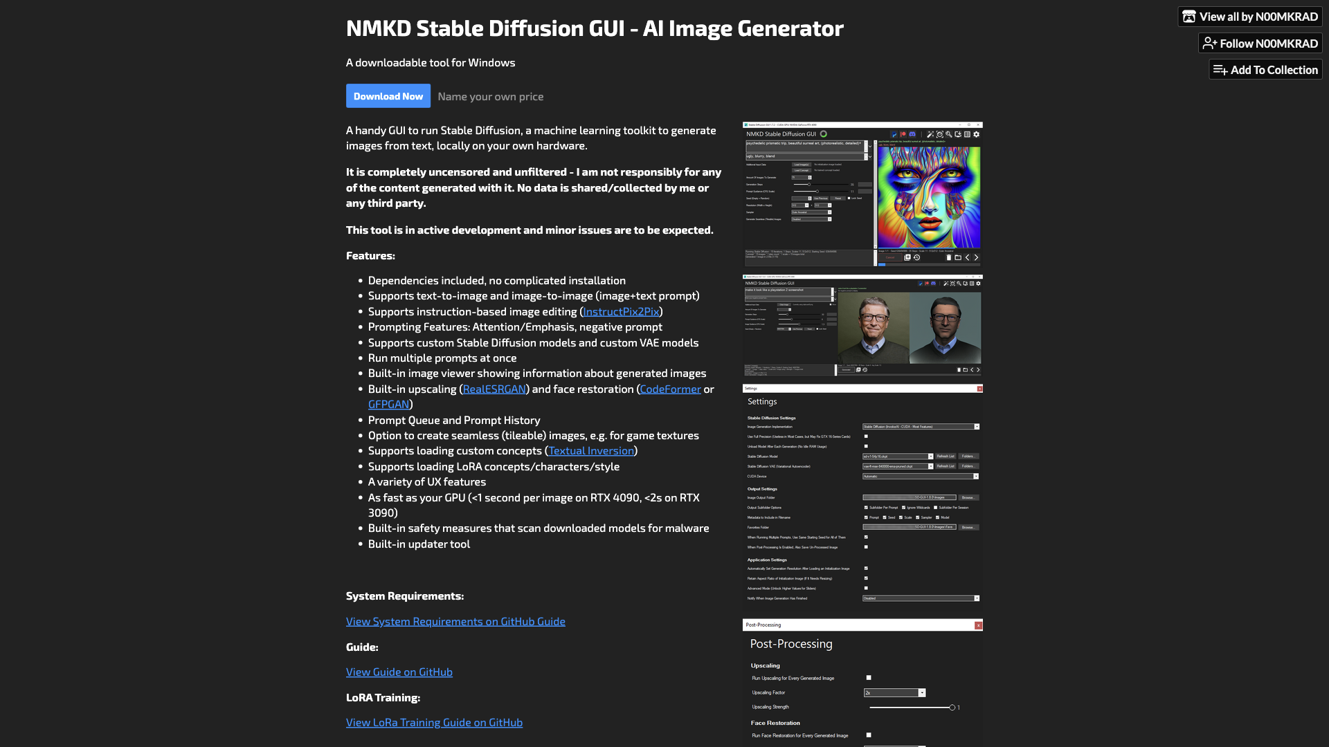 NMKD Stable Diffusion GUI - AI Image Generator by N00MKRAD
