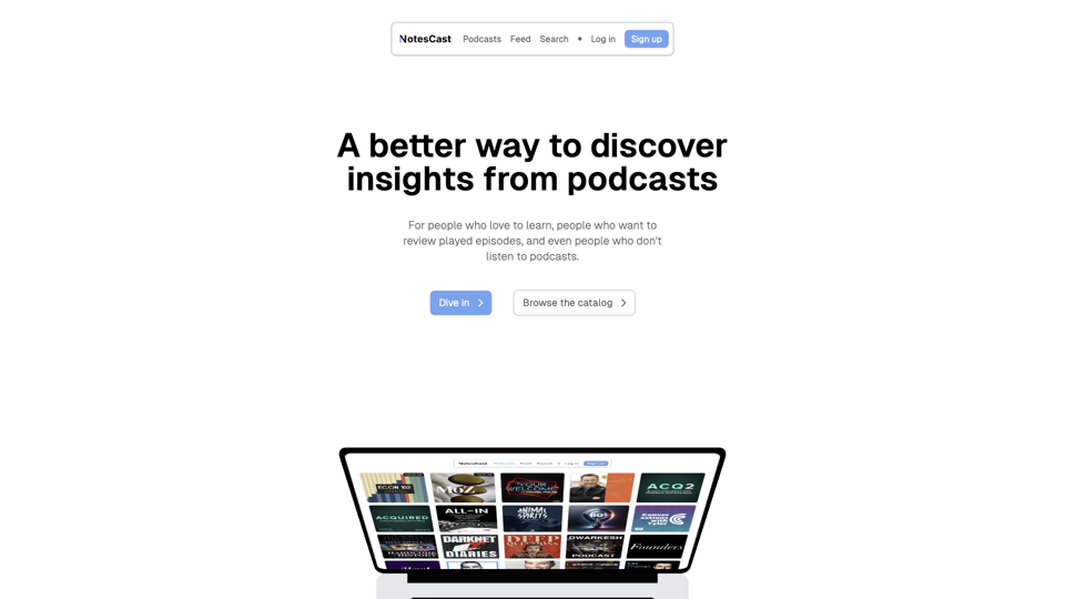 NotesCast site's screenshot