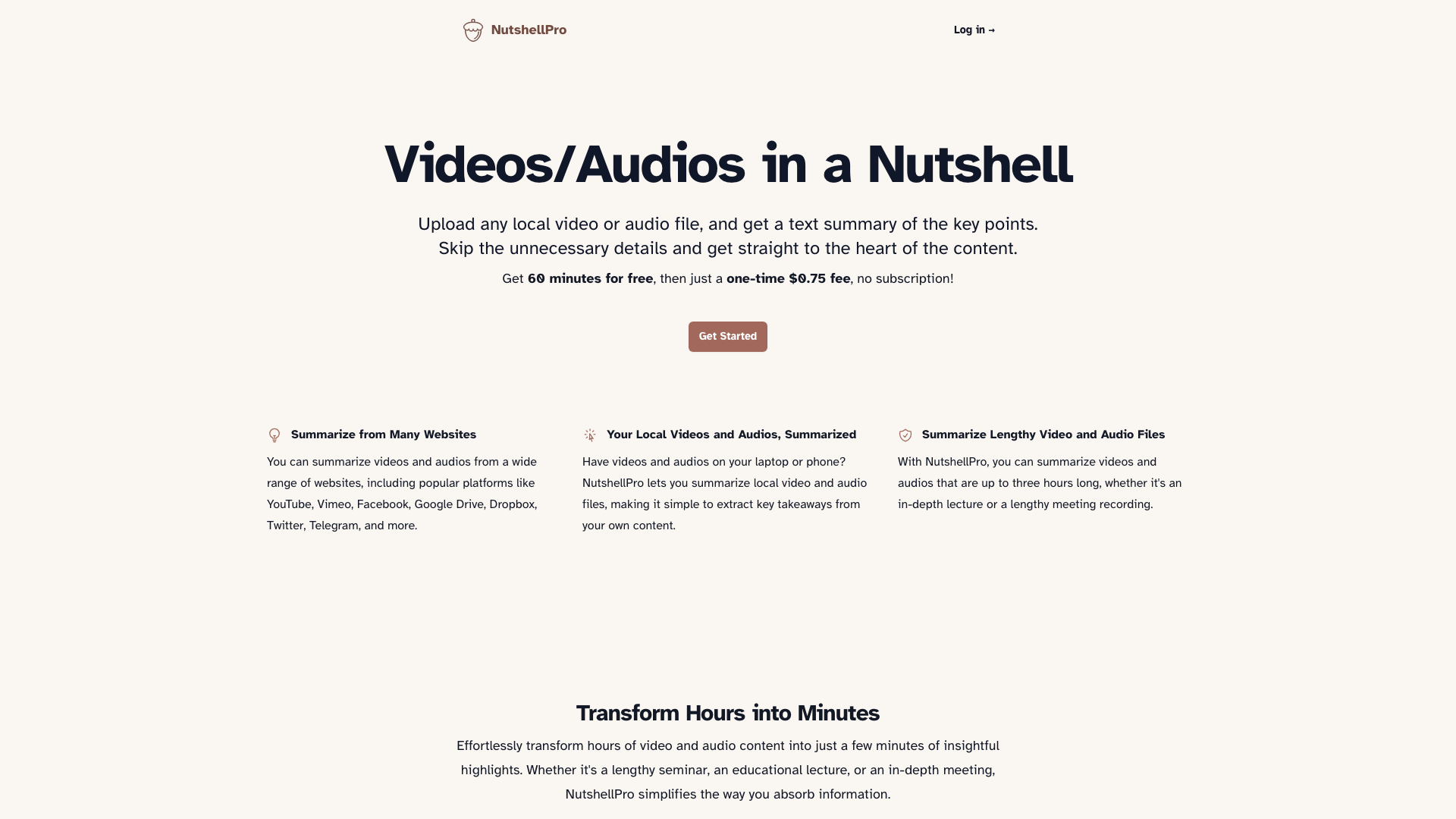 NutshellPro: Summarize Any Video and Audio File