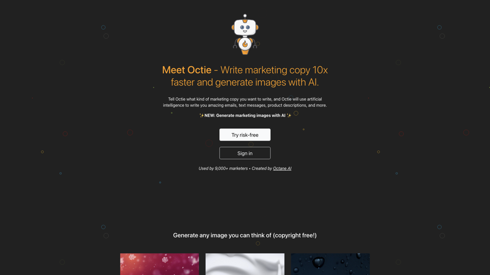 Octie - Ecommerce Marketing Assistant site's screenshot