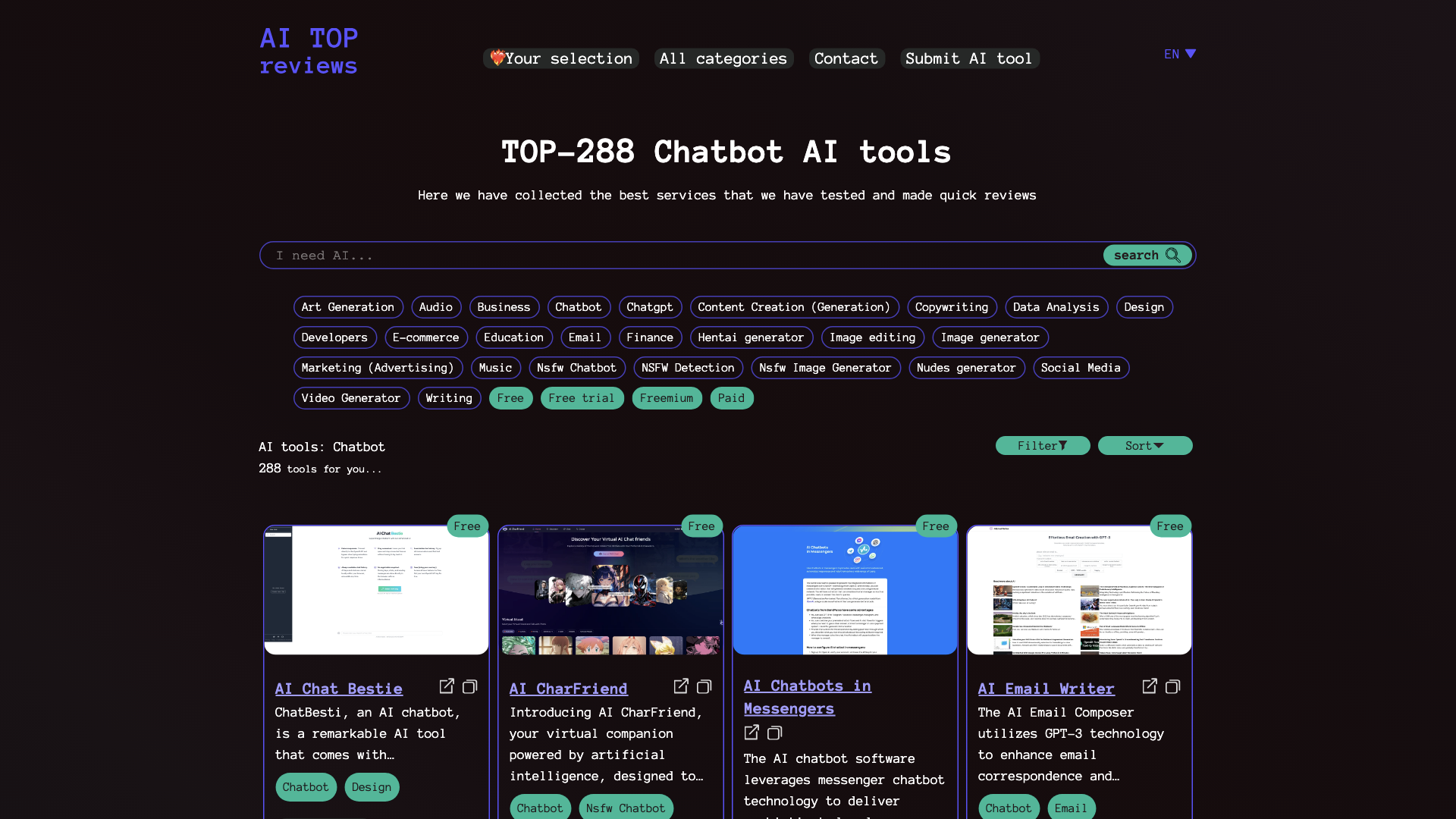 Best Chatbot AI Tools on AITopReviews