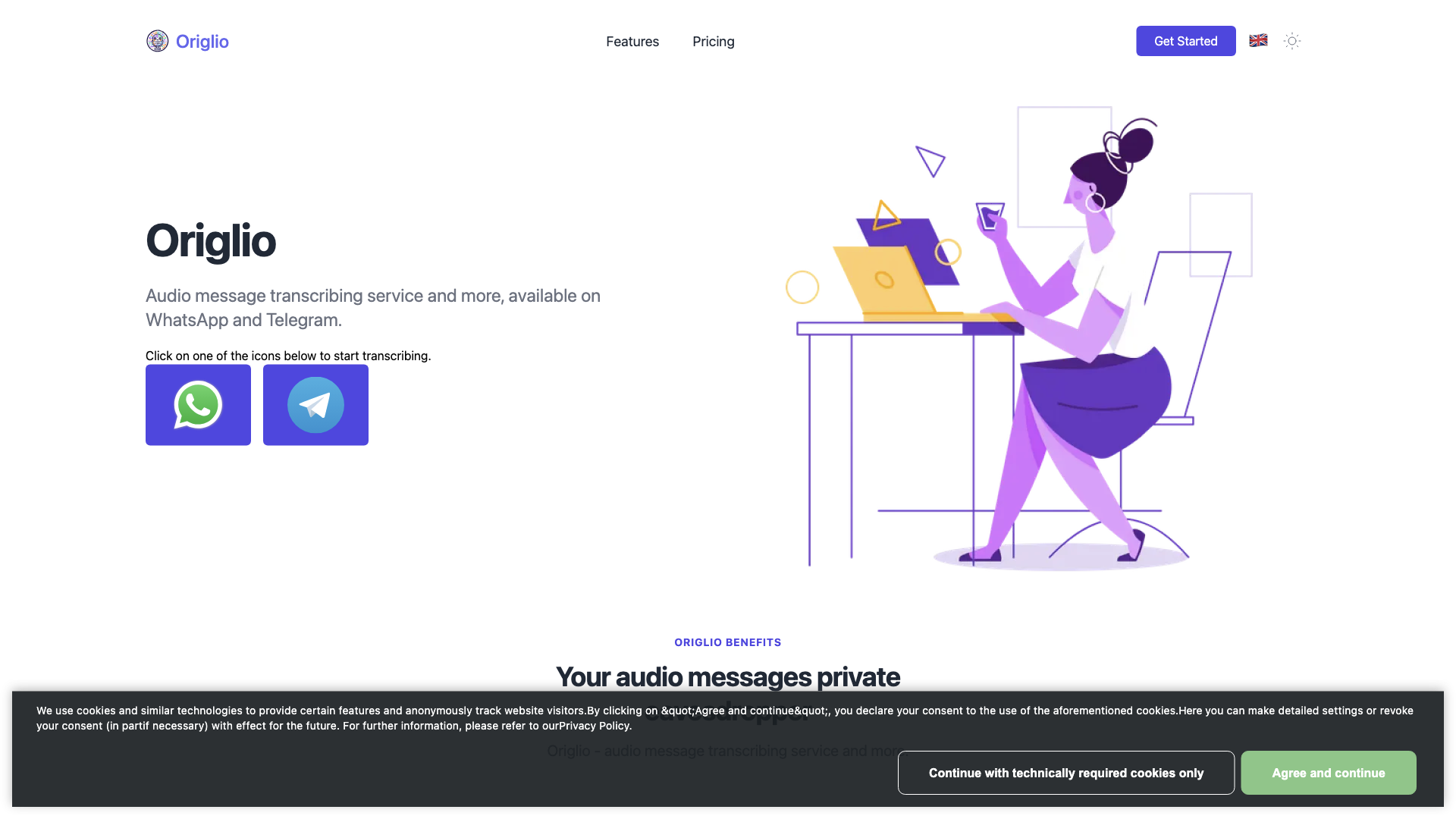 Origlio - your voice message assistant