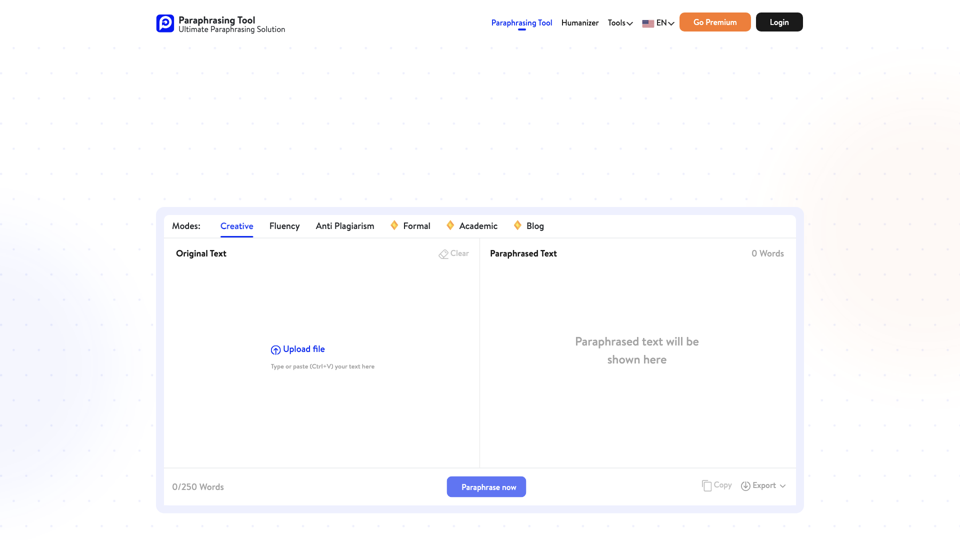AI Paraphrasing Tool - Free AI Paraphraser site's screenshot