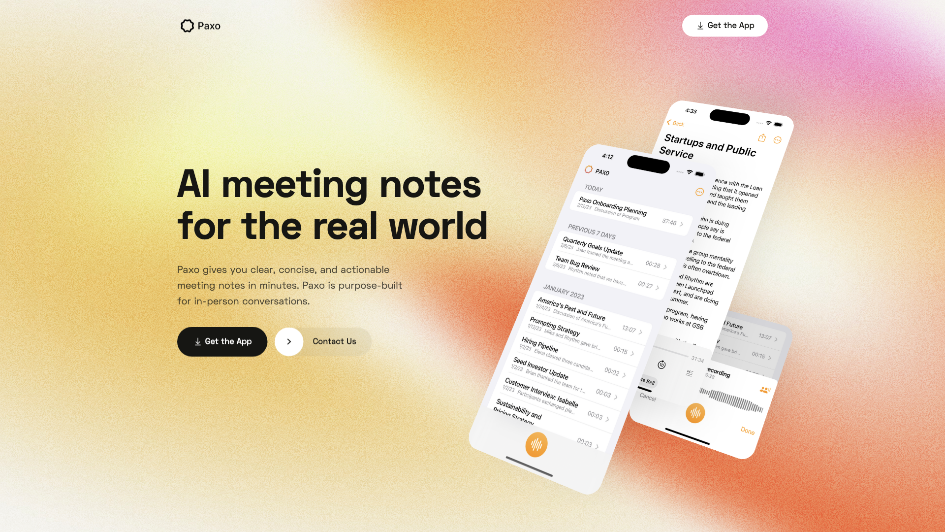 Paxo: AI meeting notes for the real world