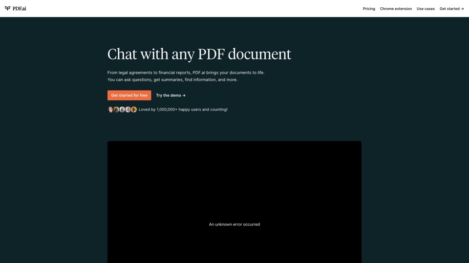 PDF.ai | Chat with your PDF documents site's screenshot