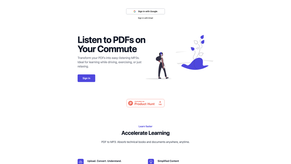 PDFToMP3 site's screenshot