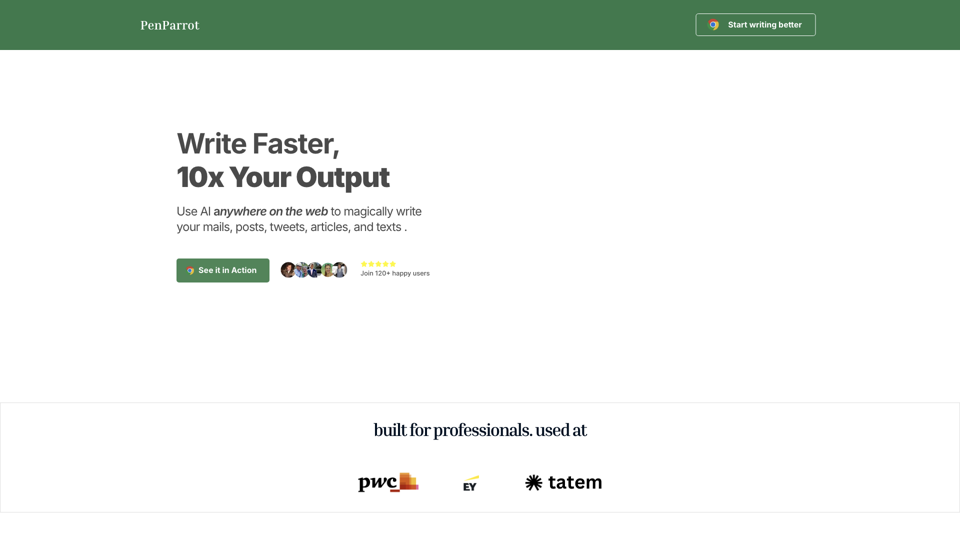 PenParrot site's screenshot