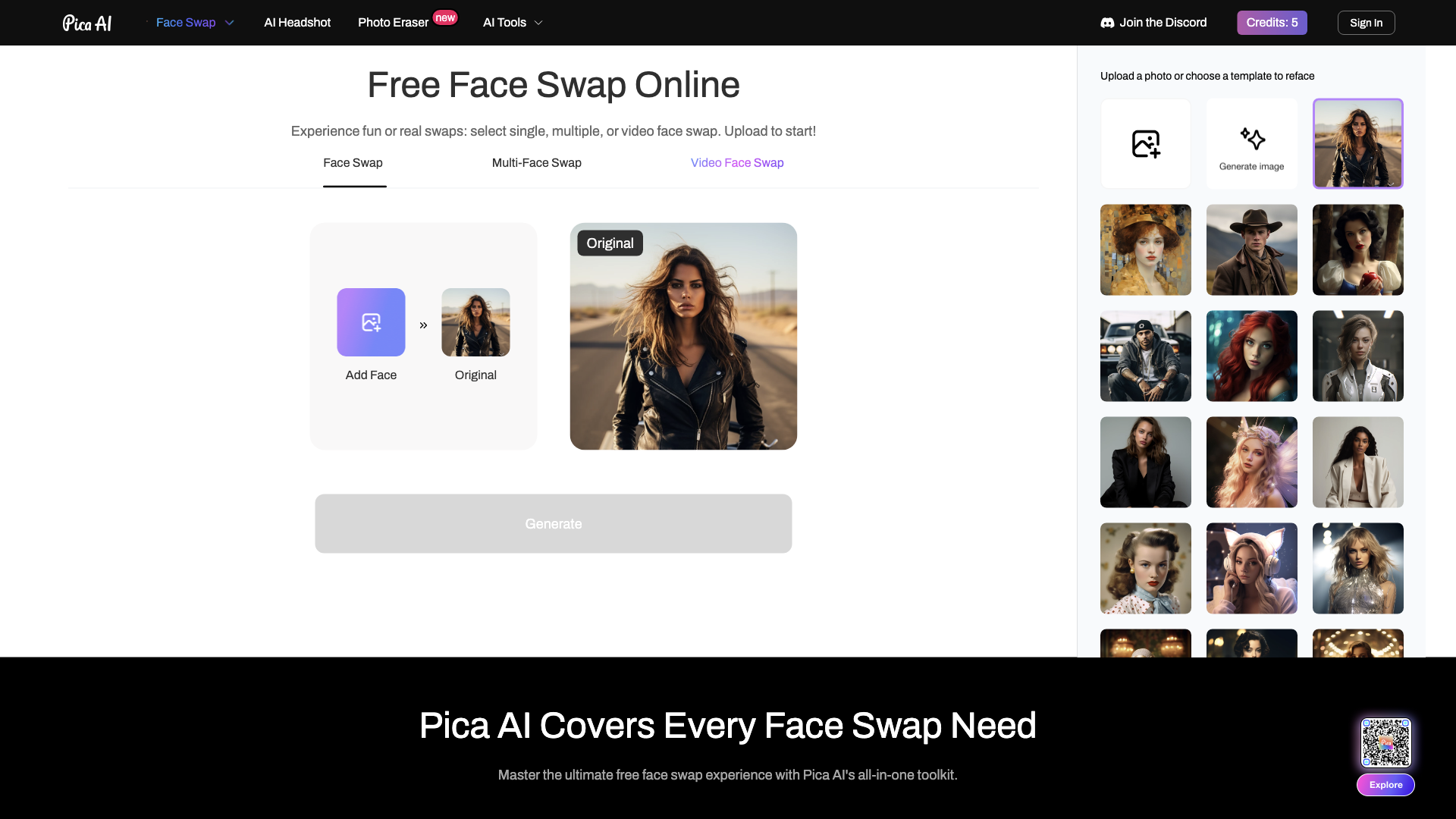 Free AI Face Swap Online: Video & Image | Pica AI Face Swapper