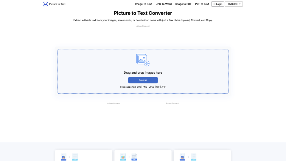 Image to Text Converter - Extract Text From Image (Free) site's screenshot