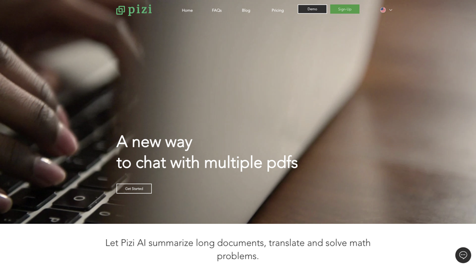 Pizi AI | AI for Multiple PDFs | Math Analysis | AI for Legal Docs site's screenshot
