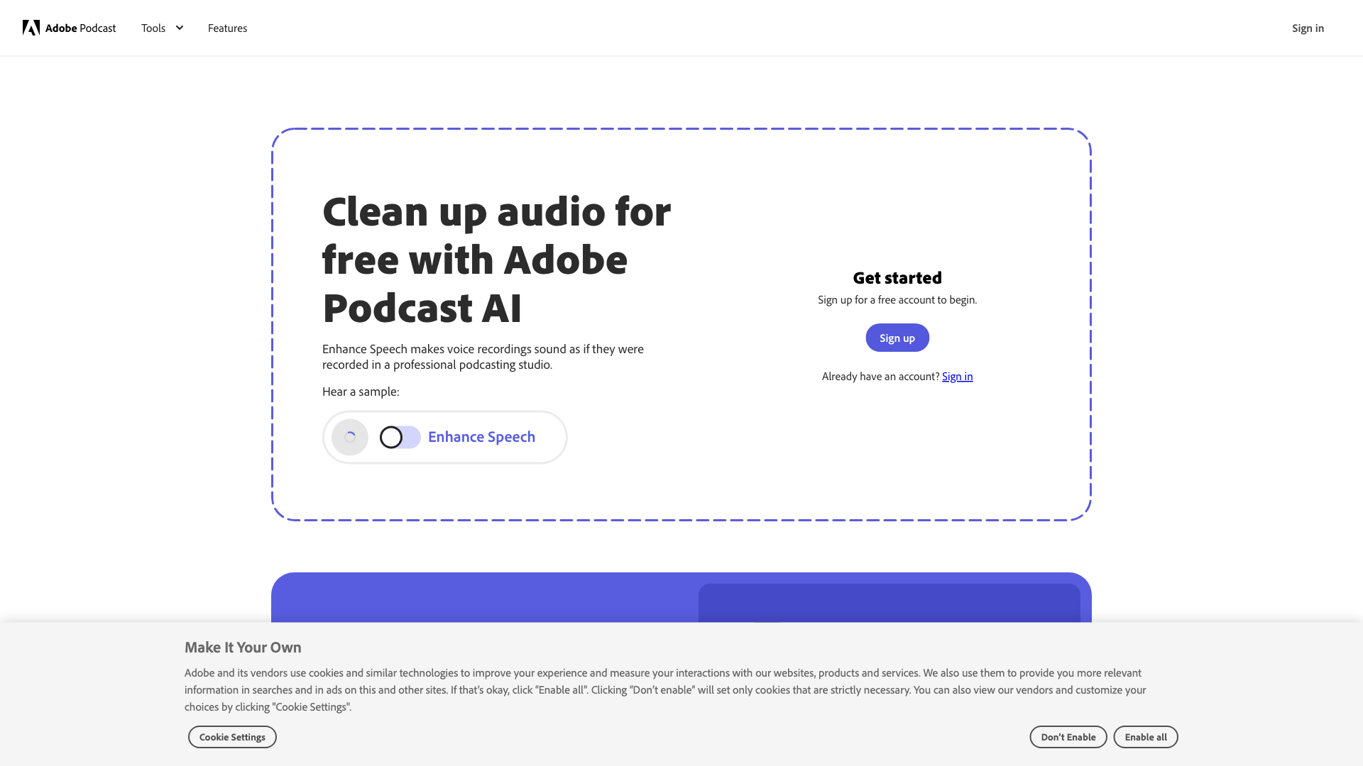 Enhance Speech from Adobe | Free AI filter for cleaning up spoken audio