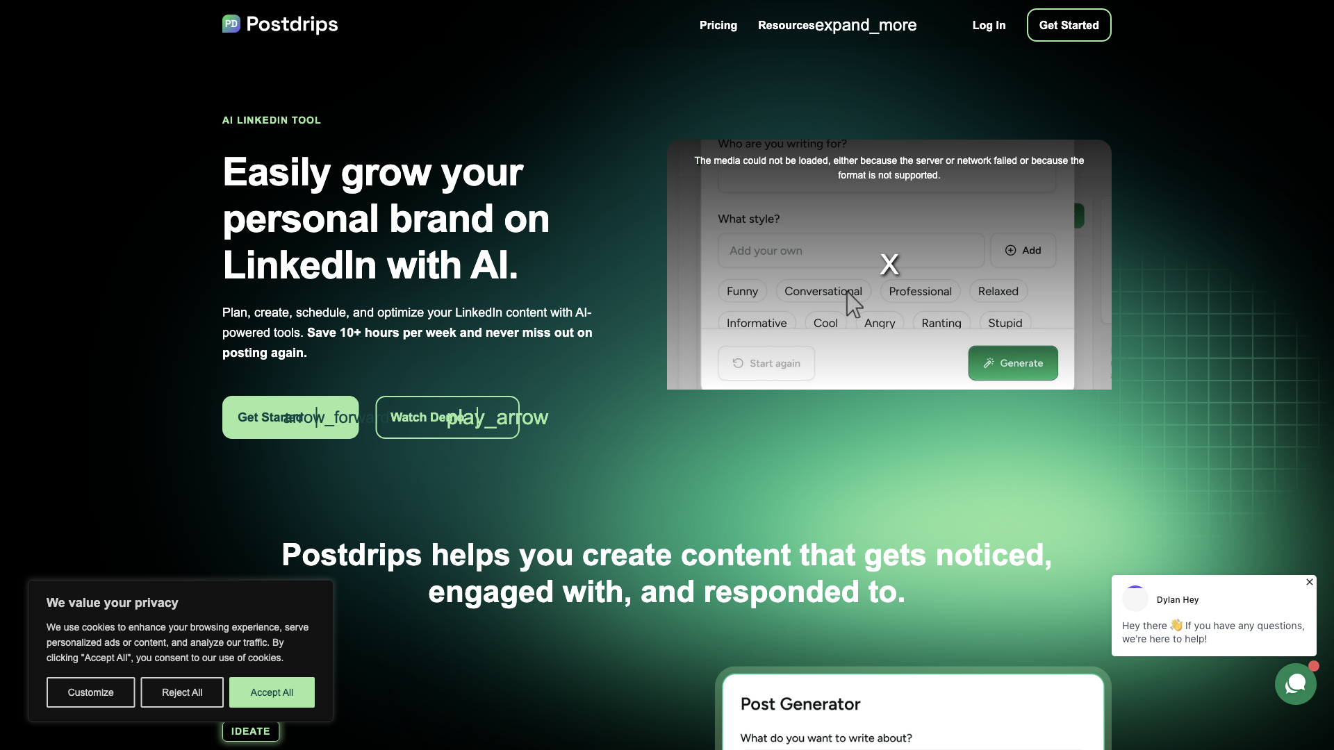 Postdrips: AI LinkedIn Tool | Easily Grow Your Personal Brand