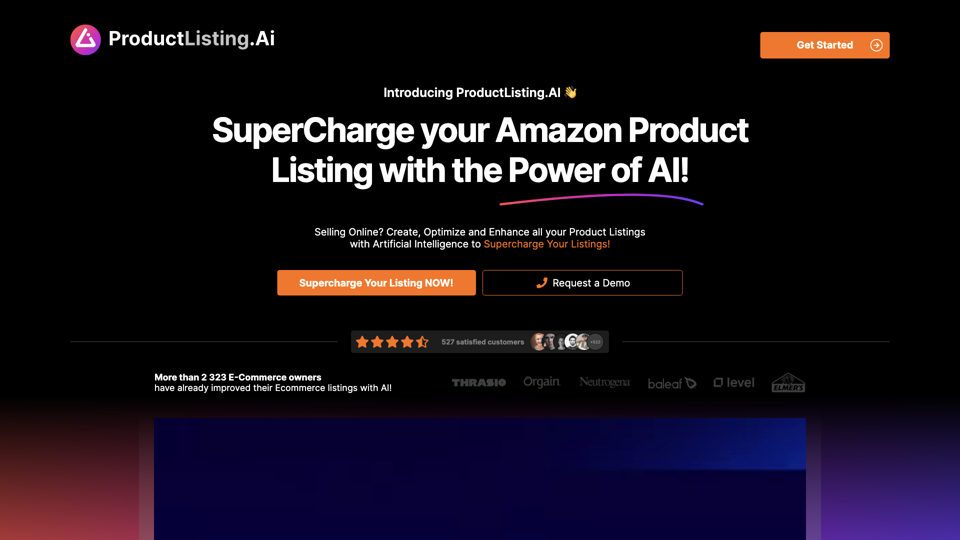 ProductListing.AI - SuperCharge your Amazon Product Listing with the Power of AI! site's screenshot