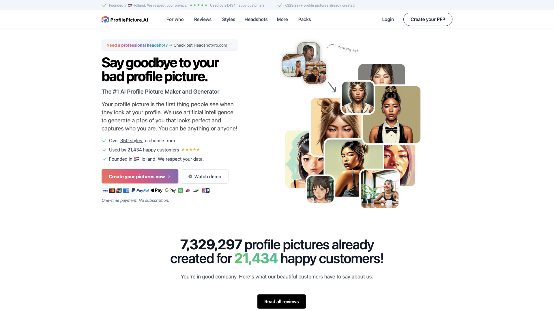 AI Profile Picture Generator and Maker | PFP.AI