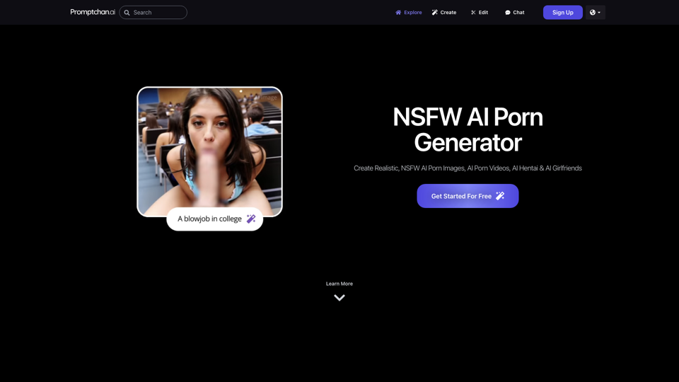 Promptchan AI - Free AI Porn Generator site's screenshot