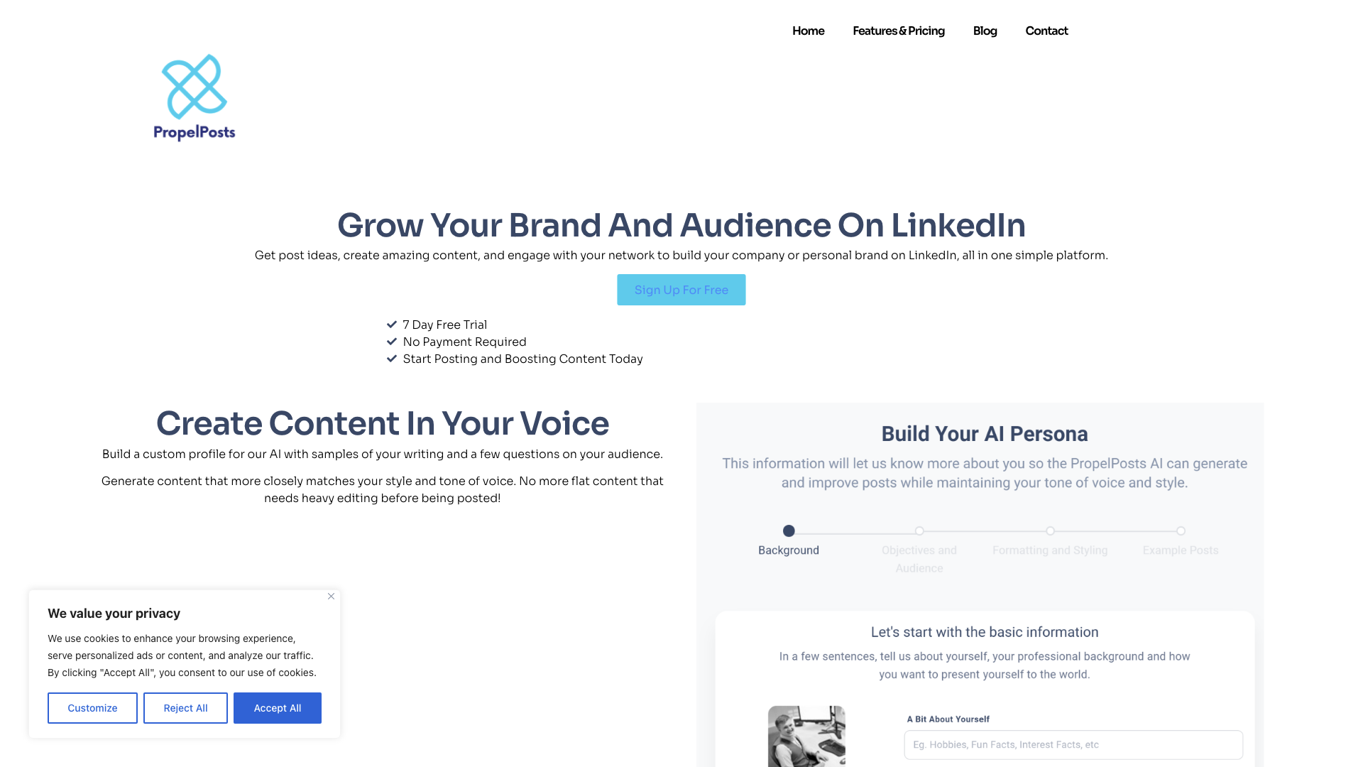 PropelPosts - Home Page - PropelPosts - LinkedIn AI Tools - Grow Your Branc PropelPosts - Home Page - PropelPosts - LinkedIn AI Tools - Grow Your Branc