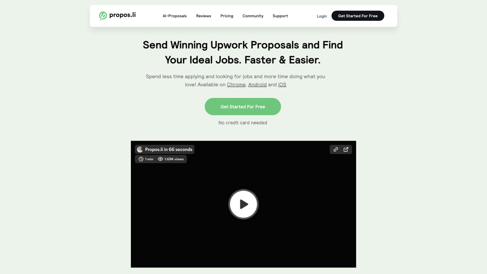 Upwork Proposals | Propos.li site's screenshot