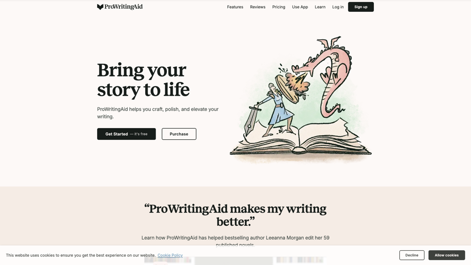 ProWritingAid: The AI-Powered Writing Assistant site's screenshot