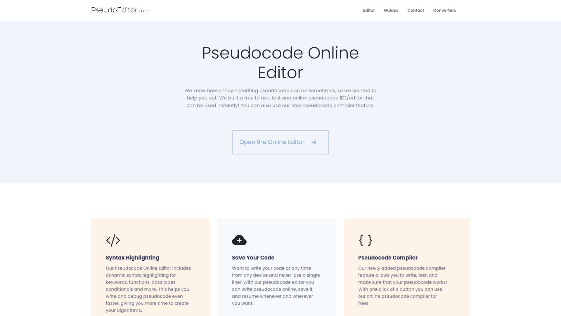 Pseudocode Editor Online - PseudoEditor