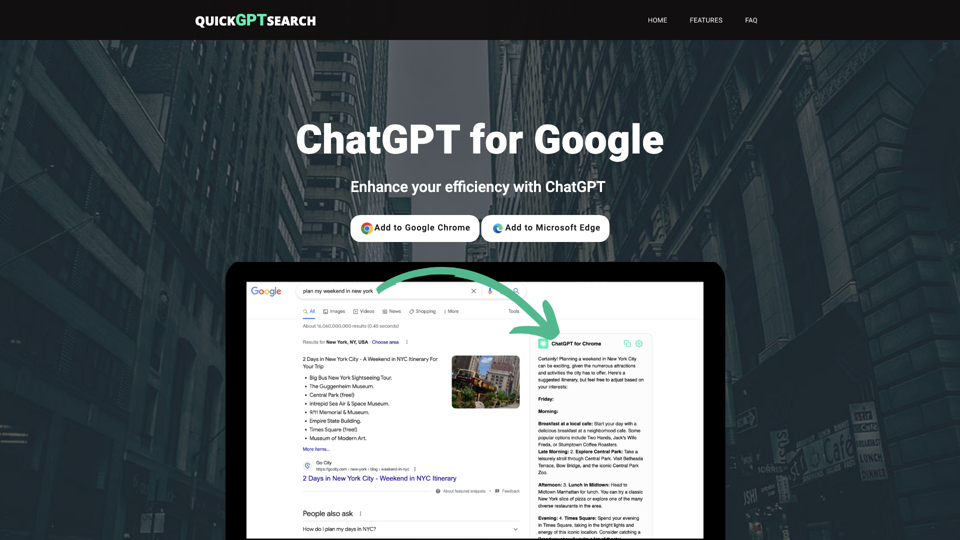 Quickgptsearch site's screenshot