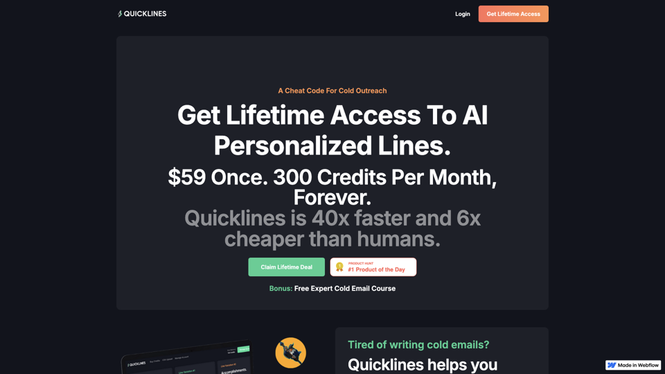 Quicklines Lifetime Access | Only $59 site's screenshot