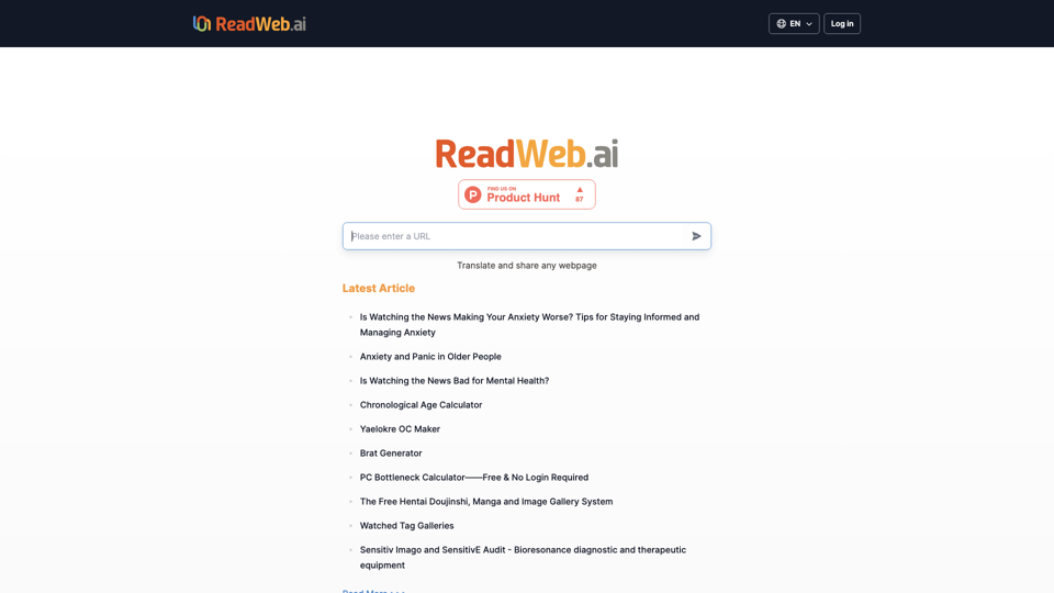 ReadWeb.ai : Free Instant Multi-Language Web Page Translation & Bilingual Viewing for Everyone site's screenshot