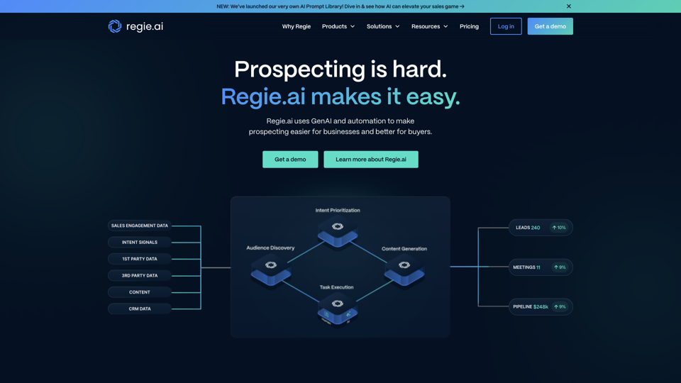 Regie.ai: Generative AI for Sales Teams site's screenshot