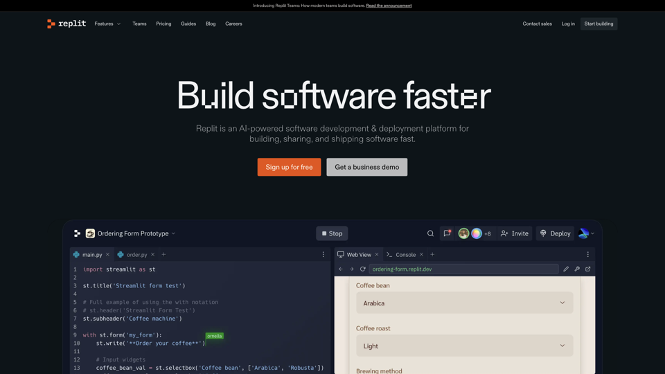 Replit – Build software faster site's screenshot