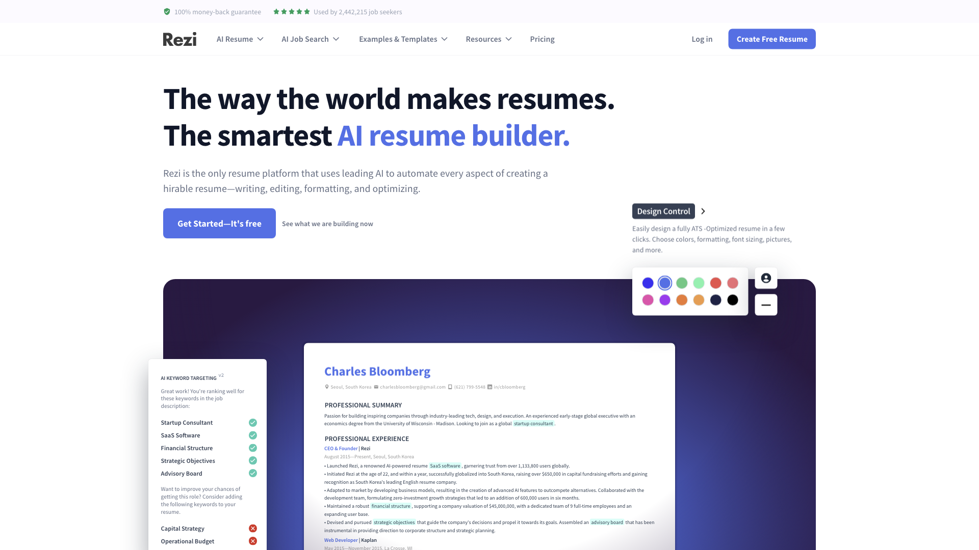 Rezi: Free AI Resume Builder | Write Your Resume in Seconds
