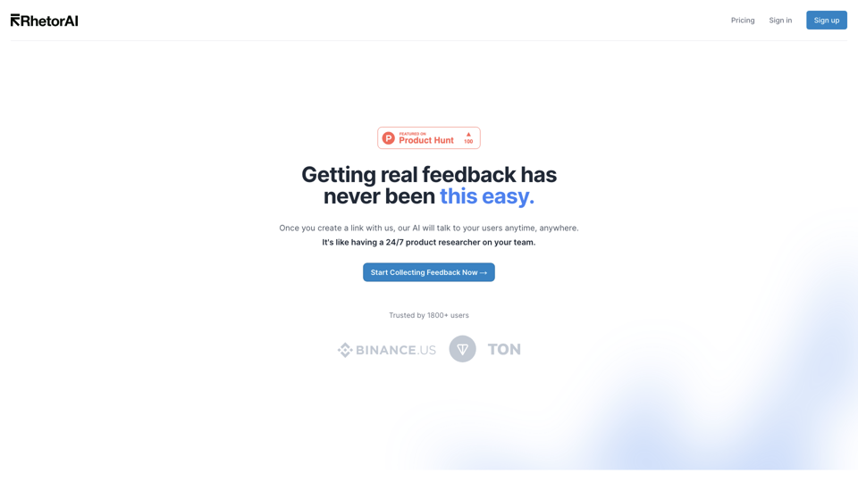 RhetorAI site's screenshot