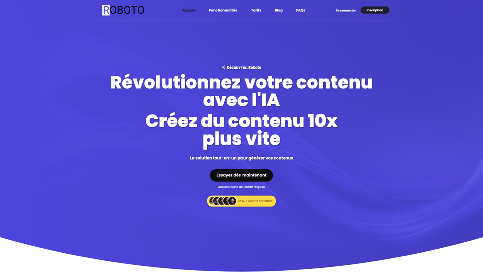 Générateur de Texte IA - Création de Contenu Facile & Gratuite site's screenshot