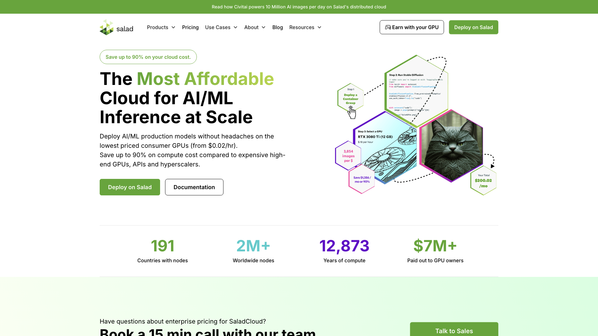 Salad - Distributed GPU Cloud | 11,000+ daily active GPUs from $0.02/hour