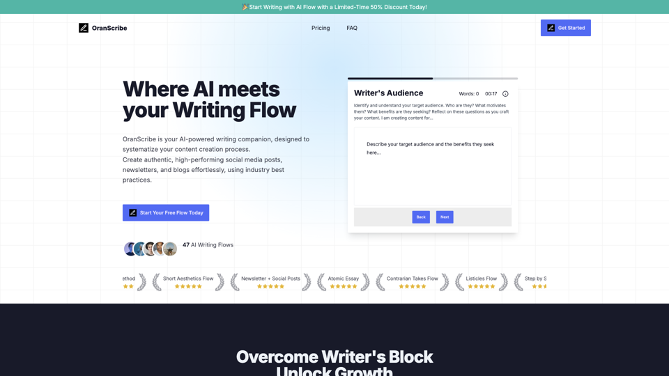OranScribe site's screenshot