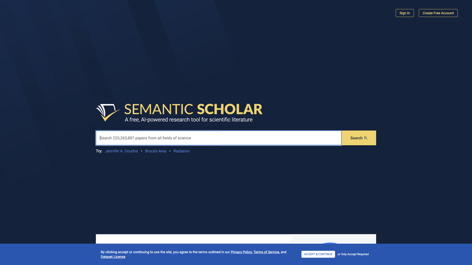 Semantic Scholar | AI-Powered Research Tool site's screenshot