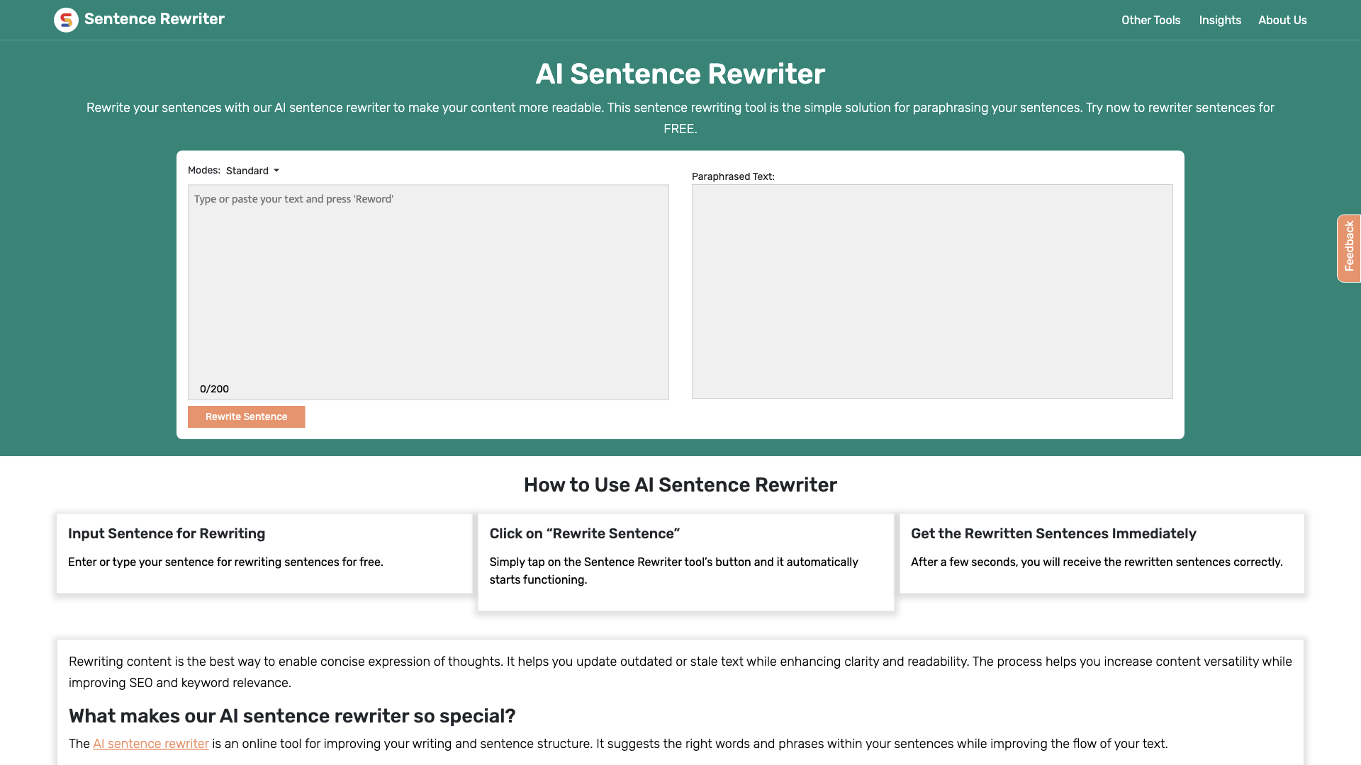 AI Sentence Rewriter