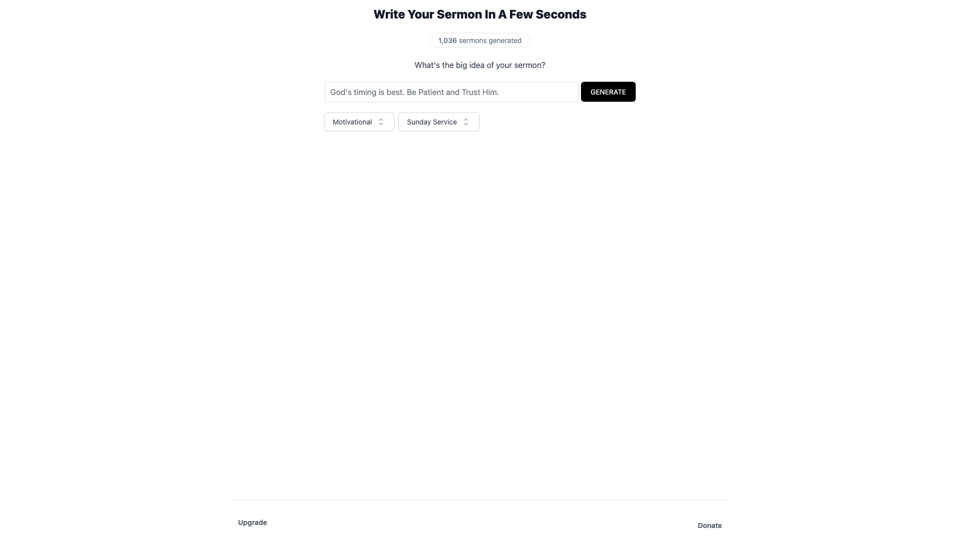 Write Your Sermon In Seconds, Not Hours. site's screenshot