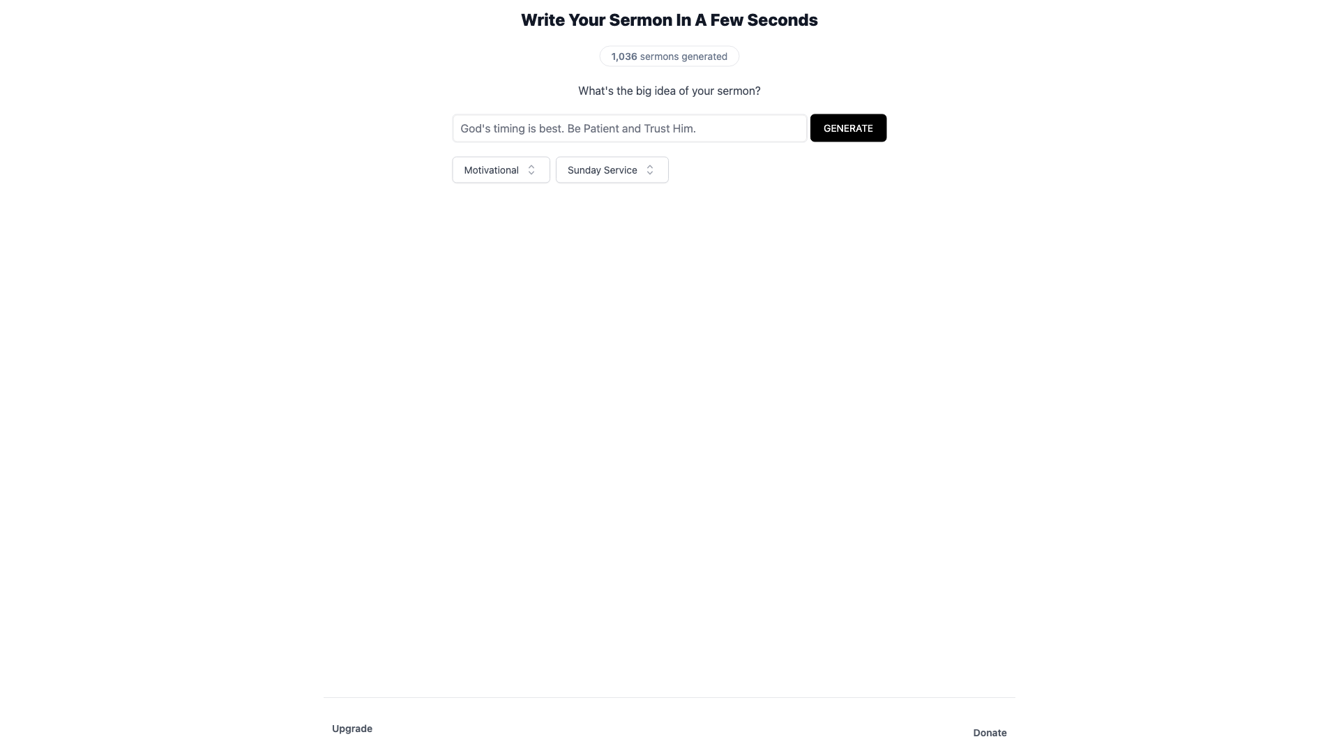 Write Your Sermon In Seconds, Not Hours. Write Your Sermon In Seconds, Not Hours.