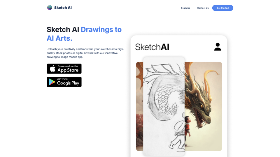 Sketch AI - Drawings to Images site's screenshot