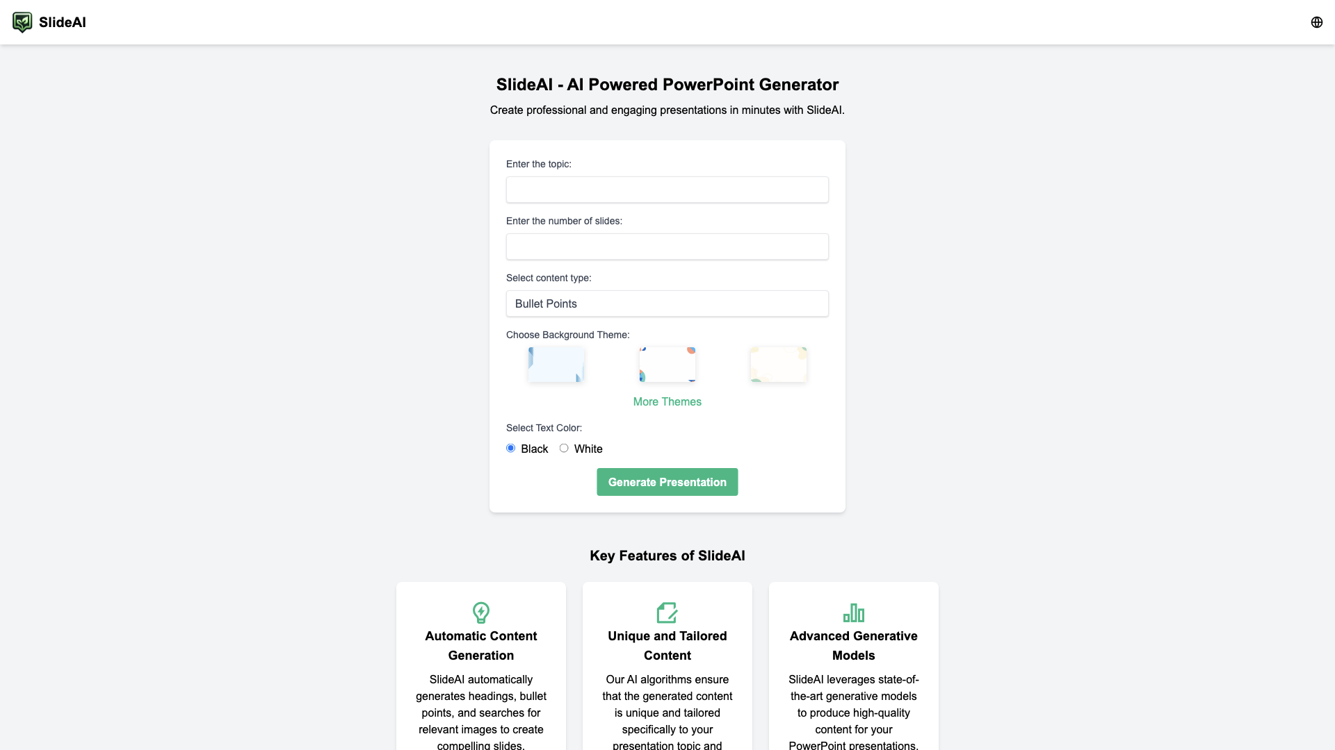AI Presentation Generator - AI PowerPoint Maker for Free - Slides AI
