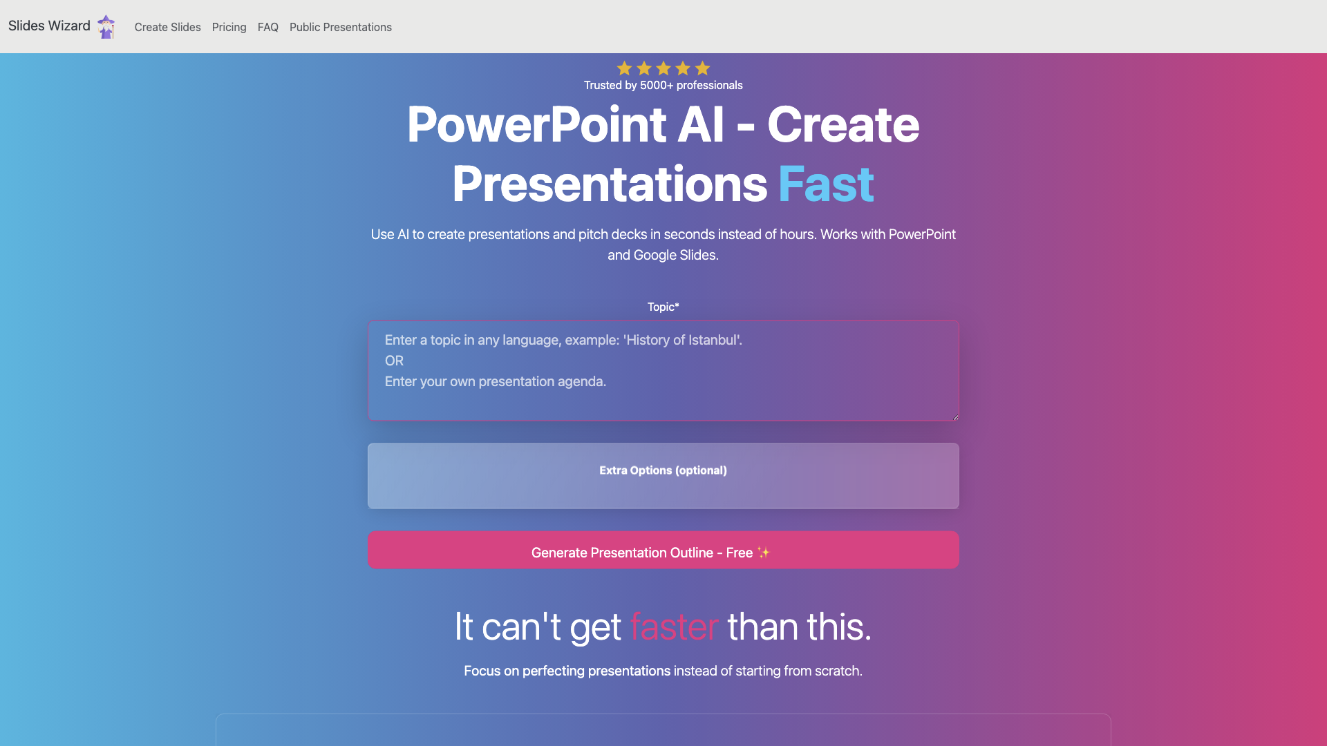 SlidesWizard | PowerPoint AI - Create Presentation Fast | Free