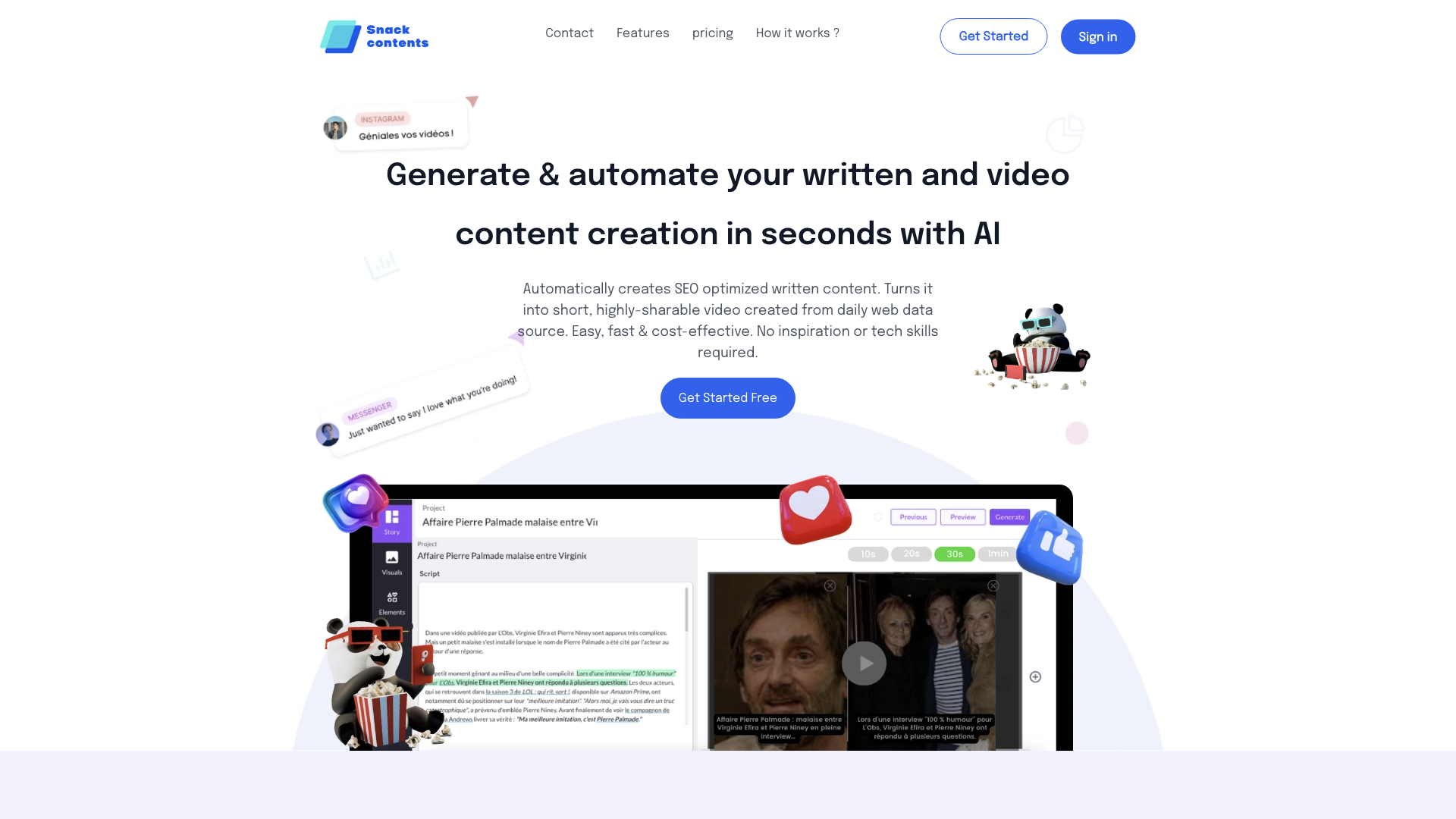 Generate & automate your written and video content creation in a second with artificial intelligence Generate & automate your written and video content creation in a second with artificial intelligence