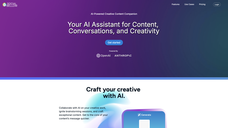 Social Bellow site's screenshot