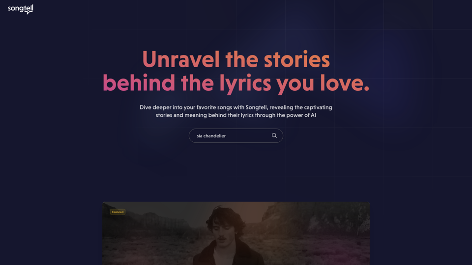 Songtell site's screenshot