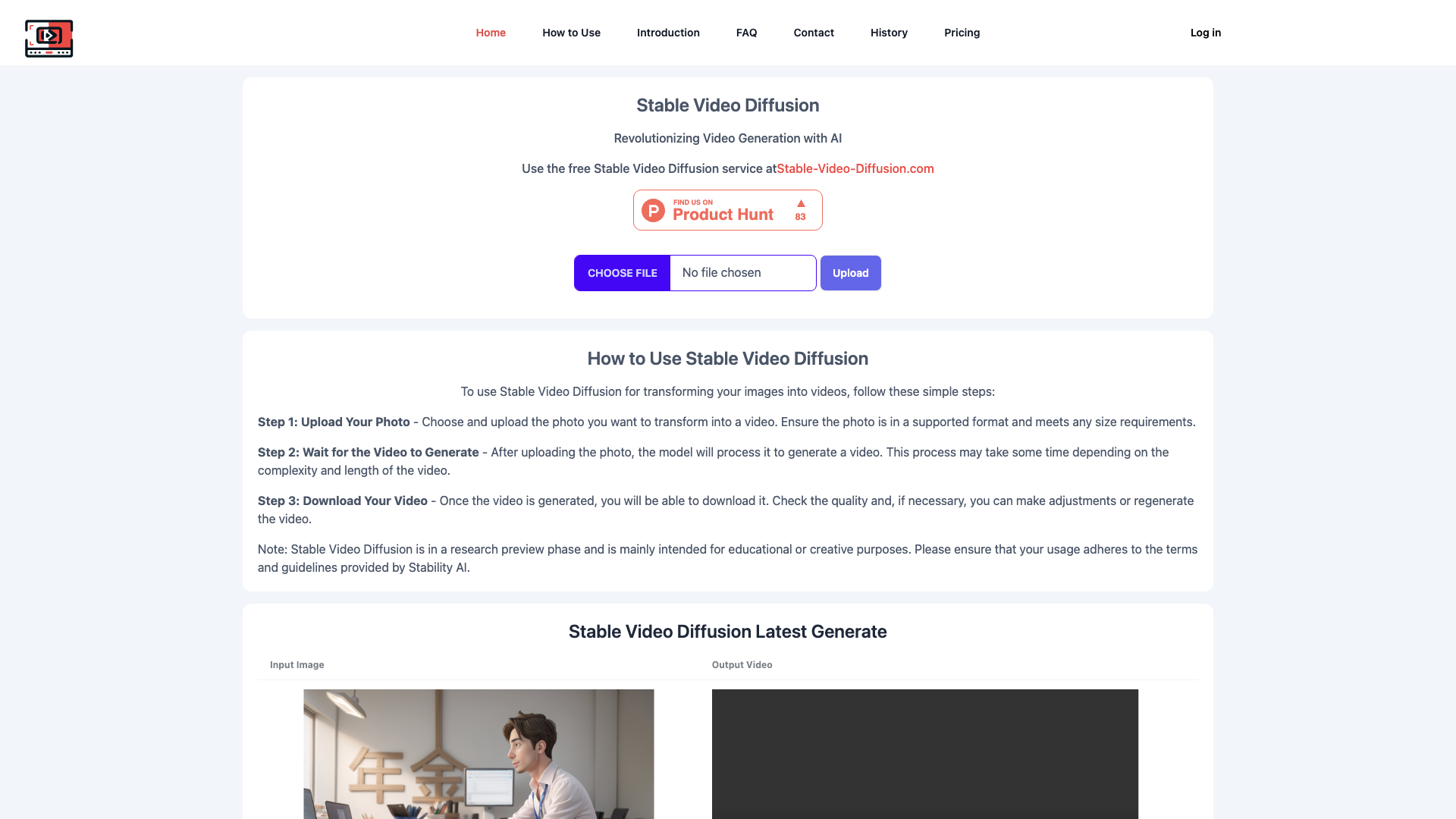 Free Stable Video Diffusion | SVD | Stable Image to Video Generation | stable-video-diffusion.com