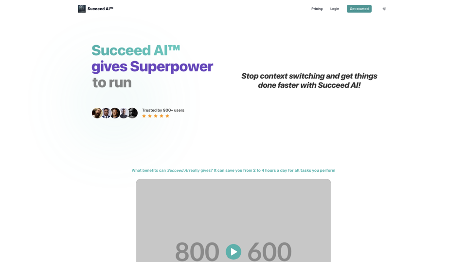 Succeed AI site's screenshot