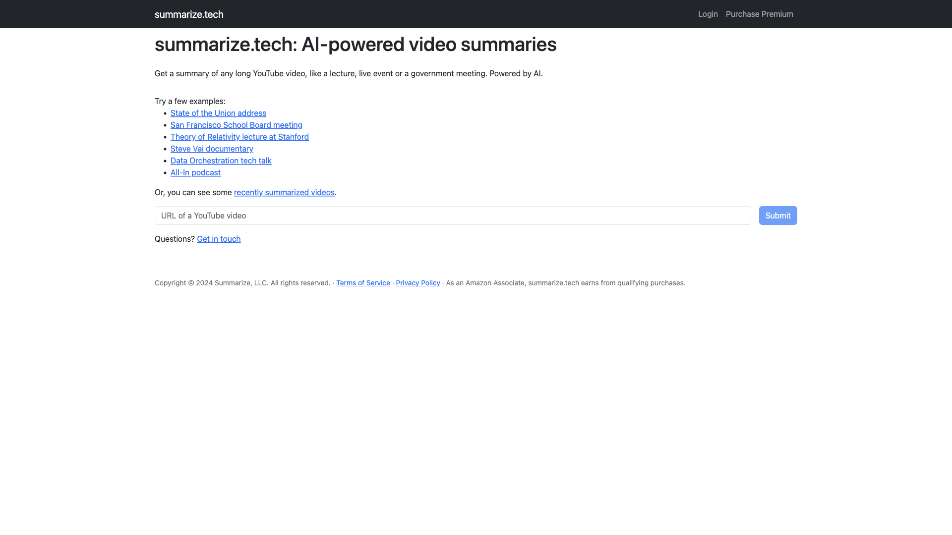 summarize.tech: AI-powered video summaries