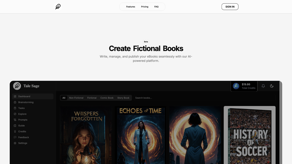 Tale Sage site's screenshot